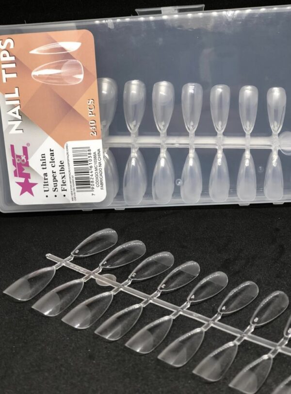 Tips Soft Gel  240 Unidades Almendra.