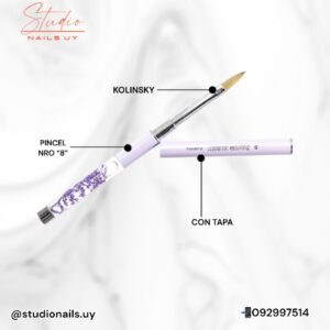 Pincel Kolinsky Para Acrílico Numero 8 Paris Nigth.