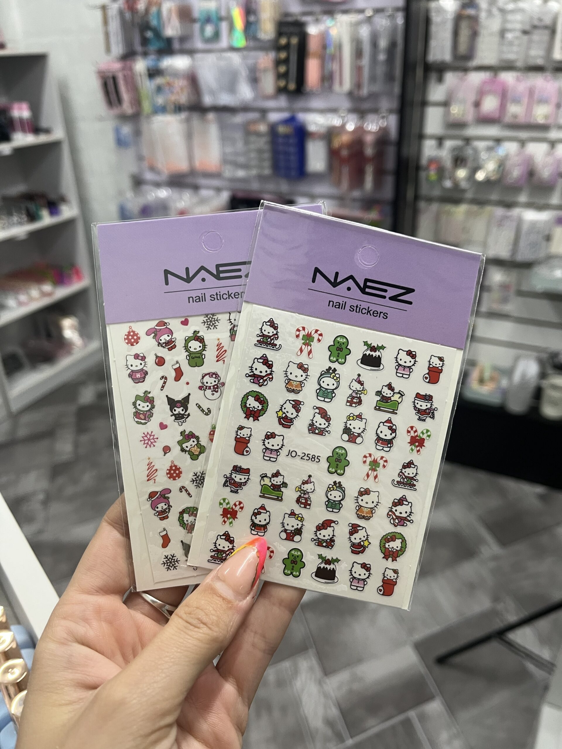 Adhesivo Kitty Navideño