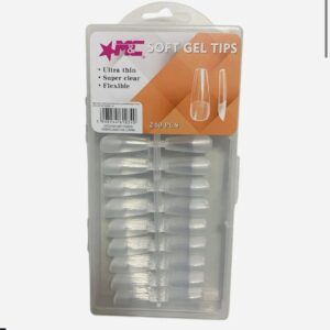 Tips Soft Gel Coffin, 240 unidades.