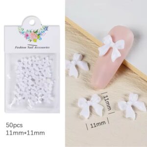 Apliques Moñas Blancas, 50 unidades.