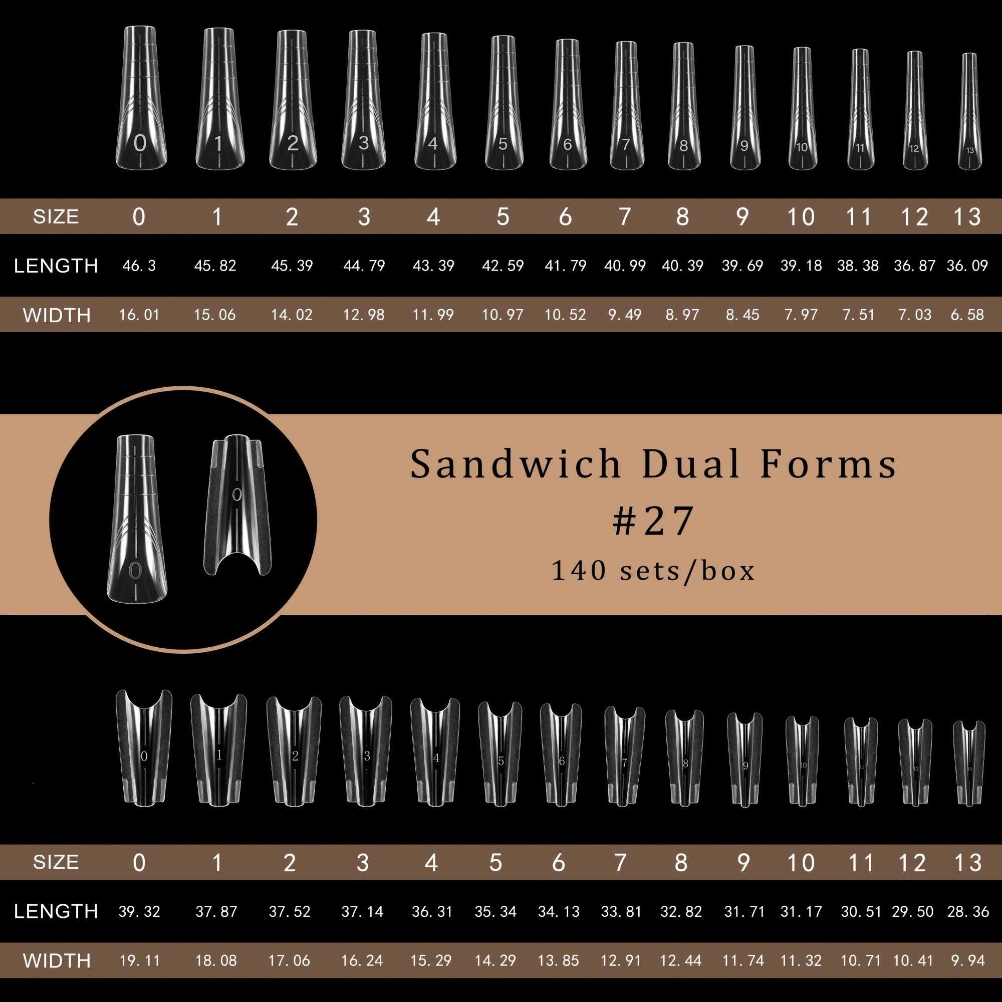 Tips Sandwich Dual System, 140 Unidades, Reutilizables.