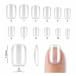 Tips Soft Gel Cuadradas Cortas, Caja 500 Unidades.