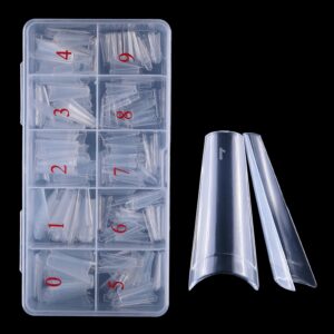 Tips Coffin Con Sonrisa, Clear, 500 unidades.