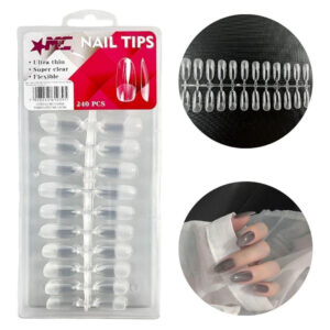 Tips Soft Gel prelimados Oval, 240 unidades.