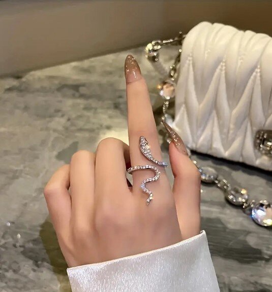 Anillo Para Falange Víbora, Plateado