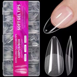 Tips Softgel Calidad Profesional Almendras, 600 unidades