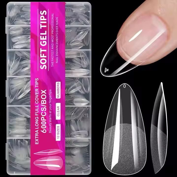 Tips Softgel Calidad Profesional Almendras, 600 unidades