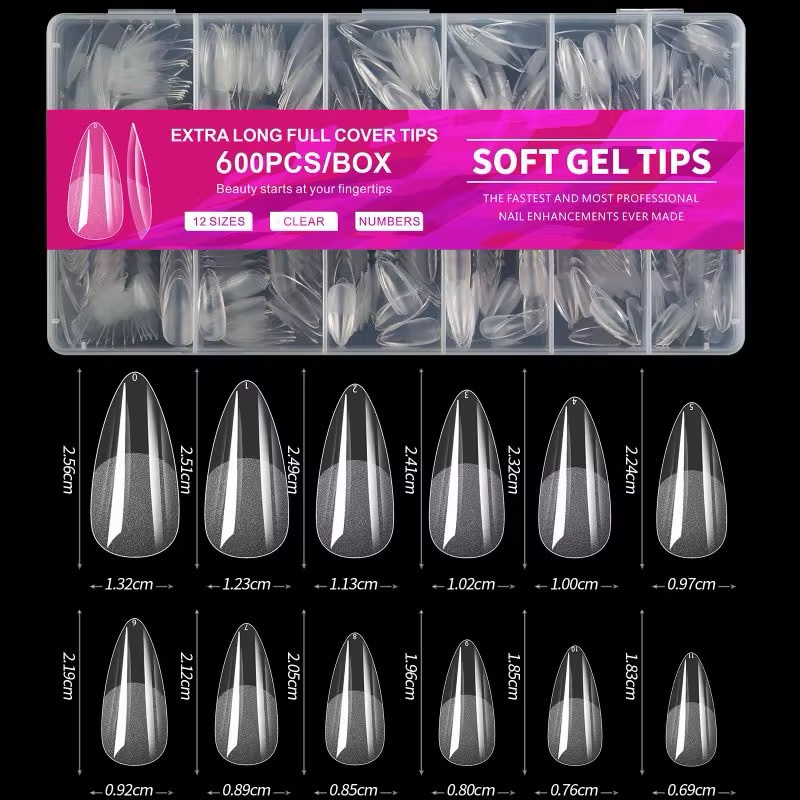 Tips Softgel Calidad Profesional Almendras, 600 unidades - Imagen 2