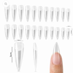 Tips Soft Gel Stiletto, Caja 500 Unidades.