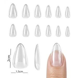 Tips Soft Gel, Almendra Corta, Caja 500 Unidades.